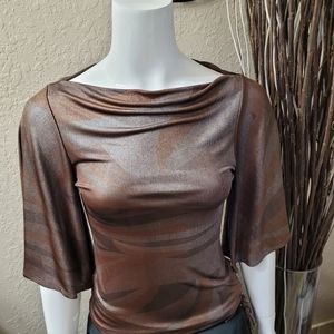 Rampage drop neck bell sleeve blouse